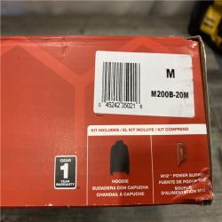 NEW - Milwaukee Men's Medium 12-Volt Lithium Ion Cordless Black Heated Hooded Jacket (Jacket Only)