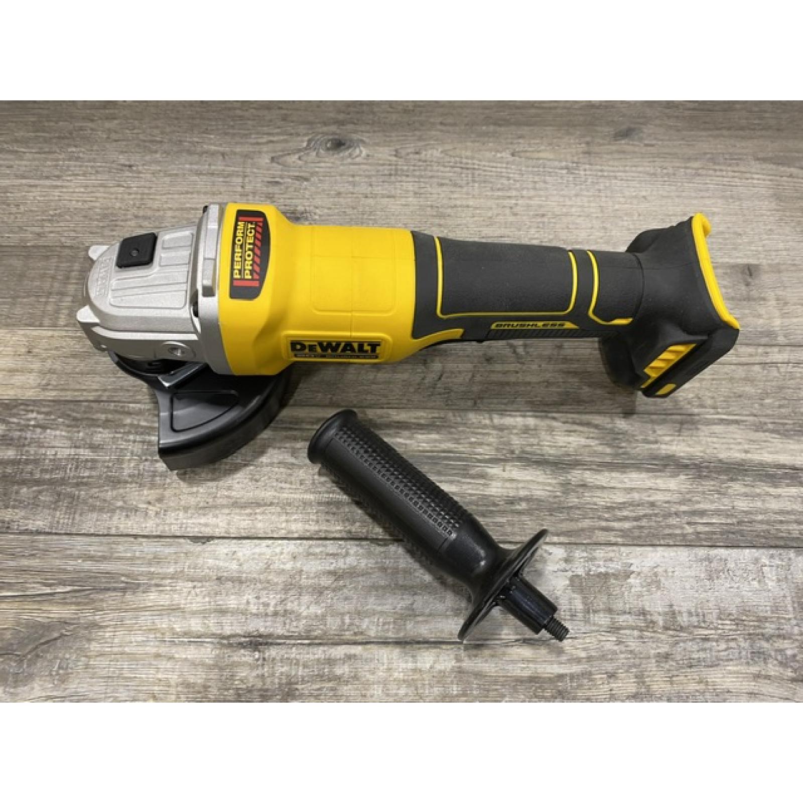 AS-IS DEWALT 20V MAX Cordless Brushless 4-1/2 in. Angle Grinder with Paddle Switch (Tool Only)