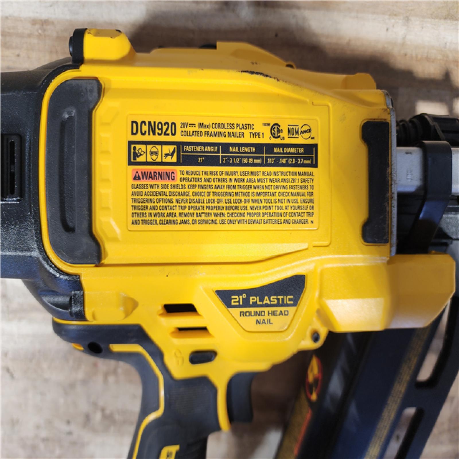 HOUSTON LOCATION - AS-IS DEWALT 20-Volt 21° Cordless Framing Nailer (Tool-Only)
