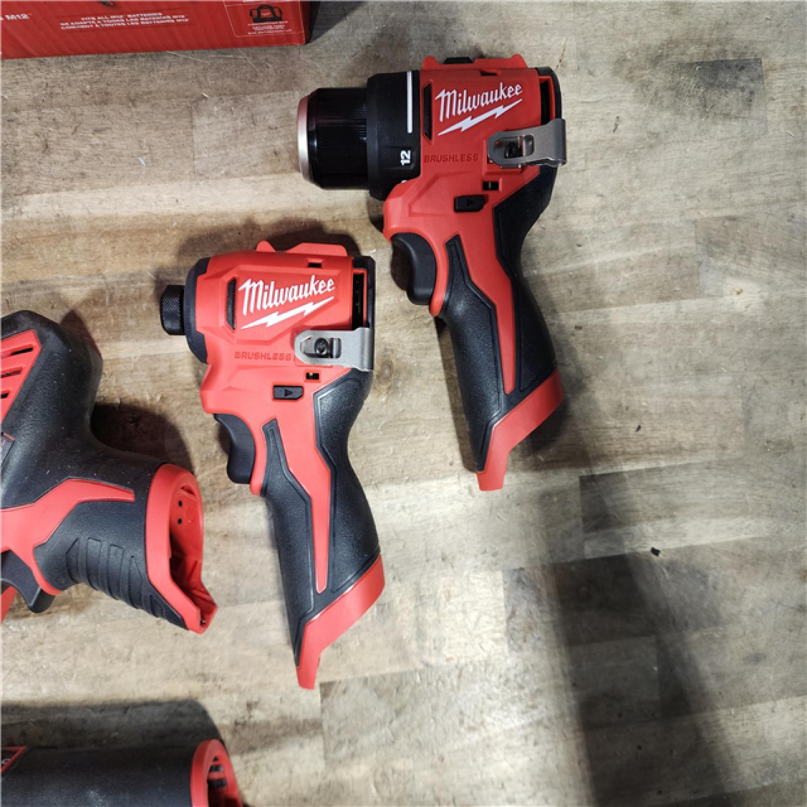 HOUSTON LOCATION - AS-IS Milwaukee 12V Lithium-Ion Brushless Cordless Subcompact Drill and Impact Driver Kit