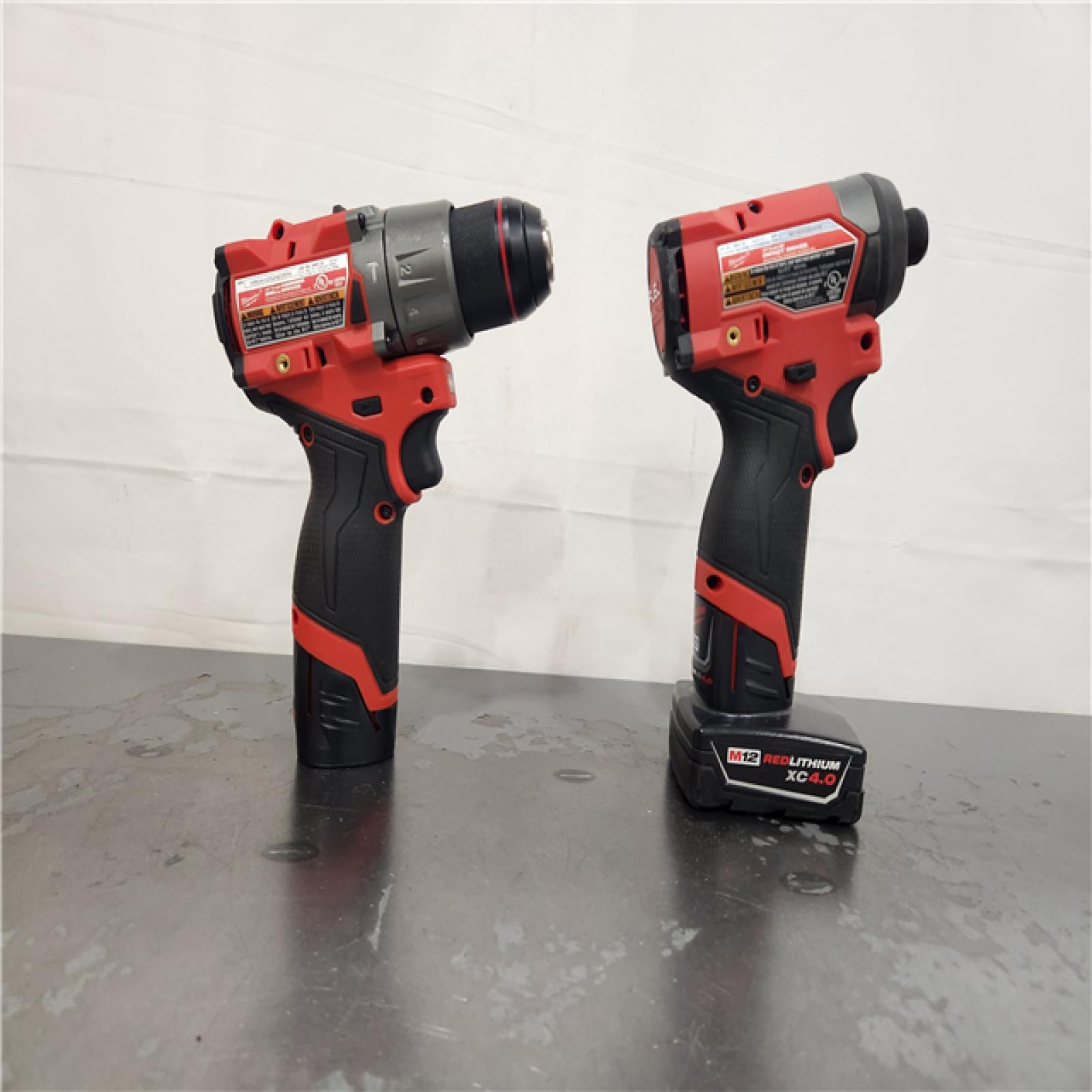 AS-IS- Milwaukee 12V Brushless Hammer Drill and Impact Driver Combo Kit