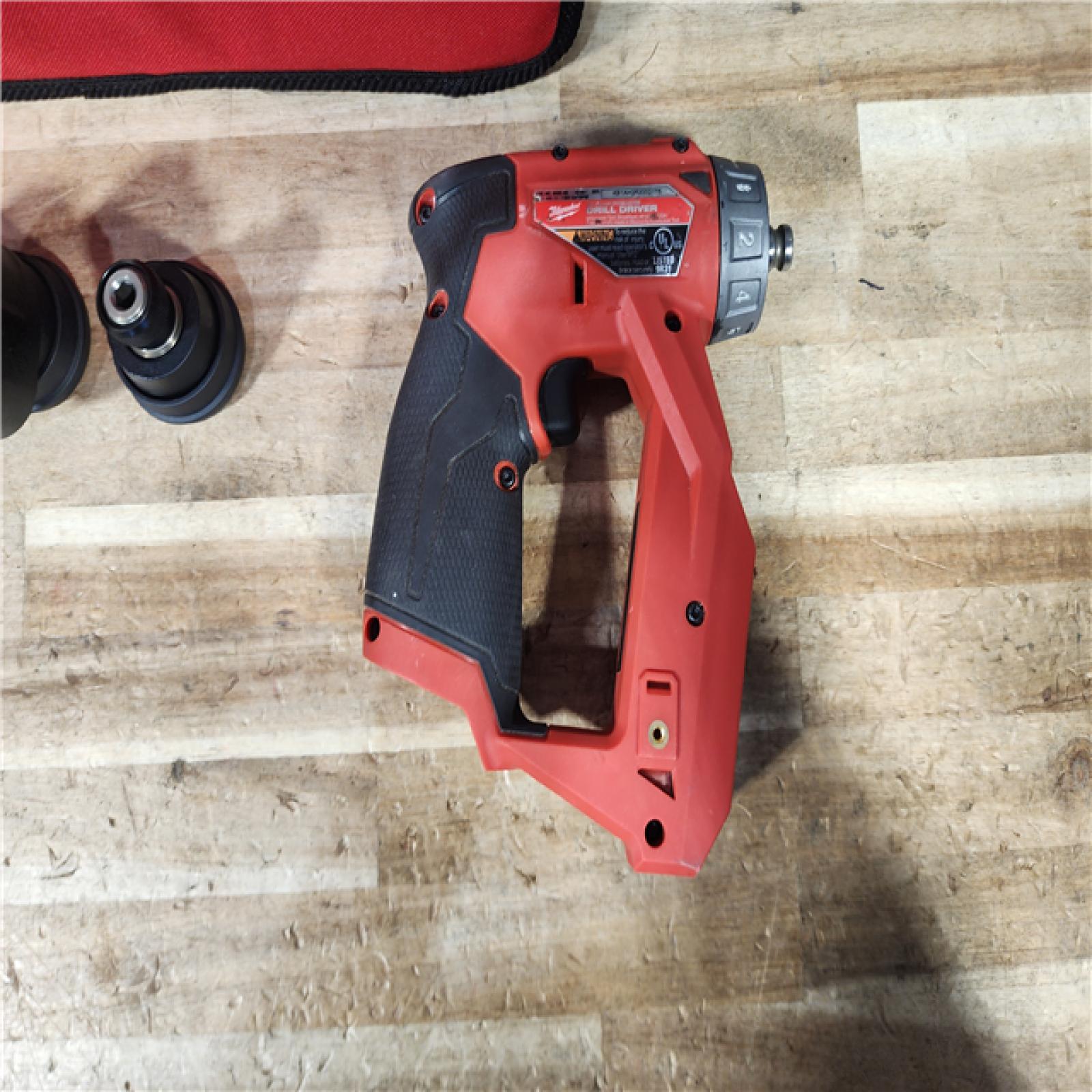 HOUSTON LOCATION - AS - IS Milwaukee FUEL 12V Lithium-Ion Brushless Cordless 4-in-1 Installation 3/8 in. Drill Driver with 4 Tool Head (Tool-Only)