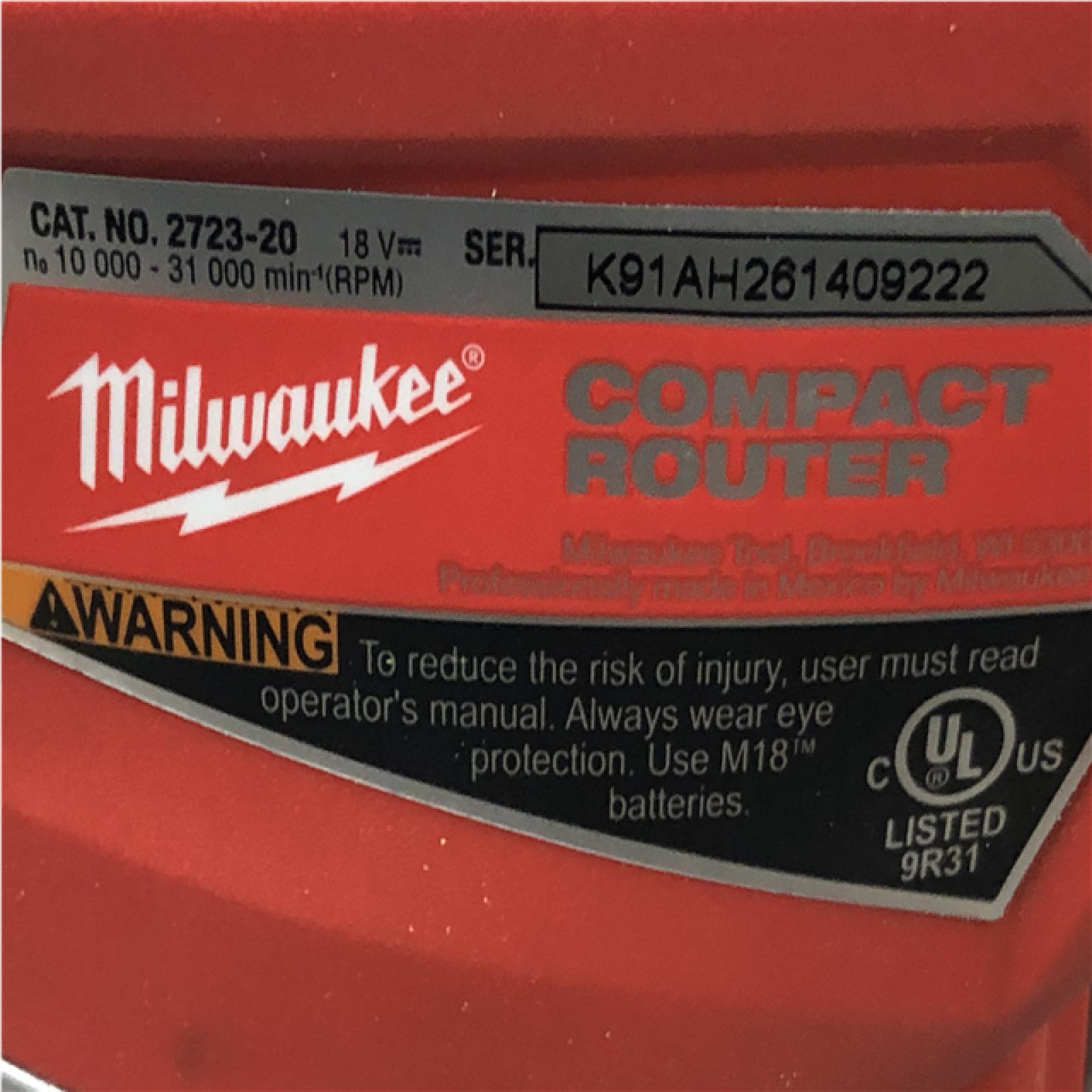 AS-IS Milwaukee FUEL 18V Lithium-Ion Brushless Cordless Compact Router (Tool-Only)