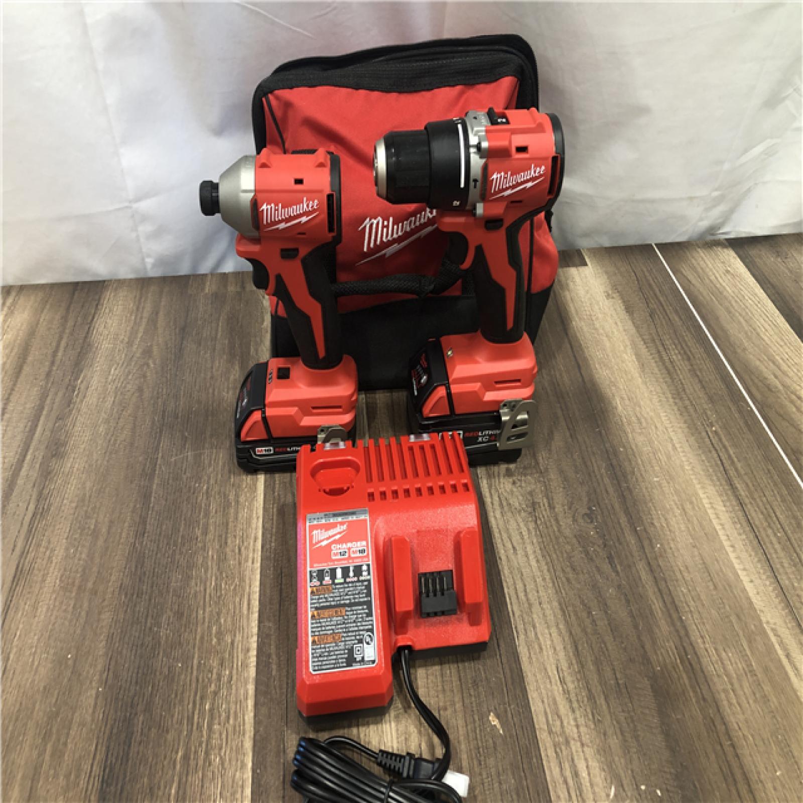 AS-IS Milwaukee 18-Volt Lithium-Ion Brushless Cordless Compact Hammer Drill/Impact Combo Kit