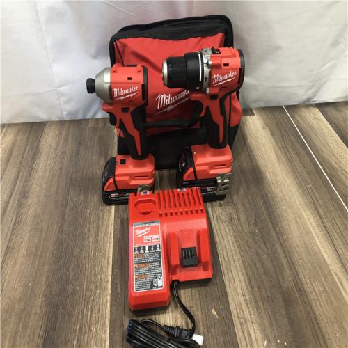 AS-IS Milwaukee 18-Volt Lithium-Ion Brushless Cordless Compact Hammer Drill/Impact Combo Kit