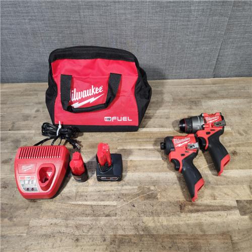 HOUSTON LOCATION - AS-IS Milwaukee 3497-22 12V Brushless Hammer Drill and Impact Driver Combo Kit