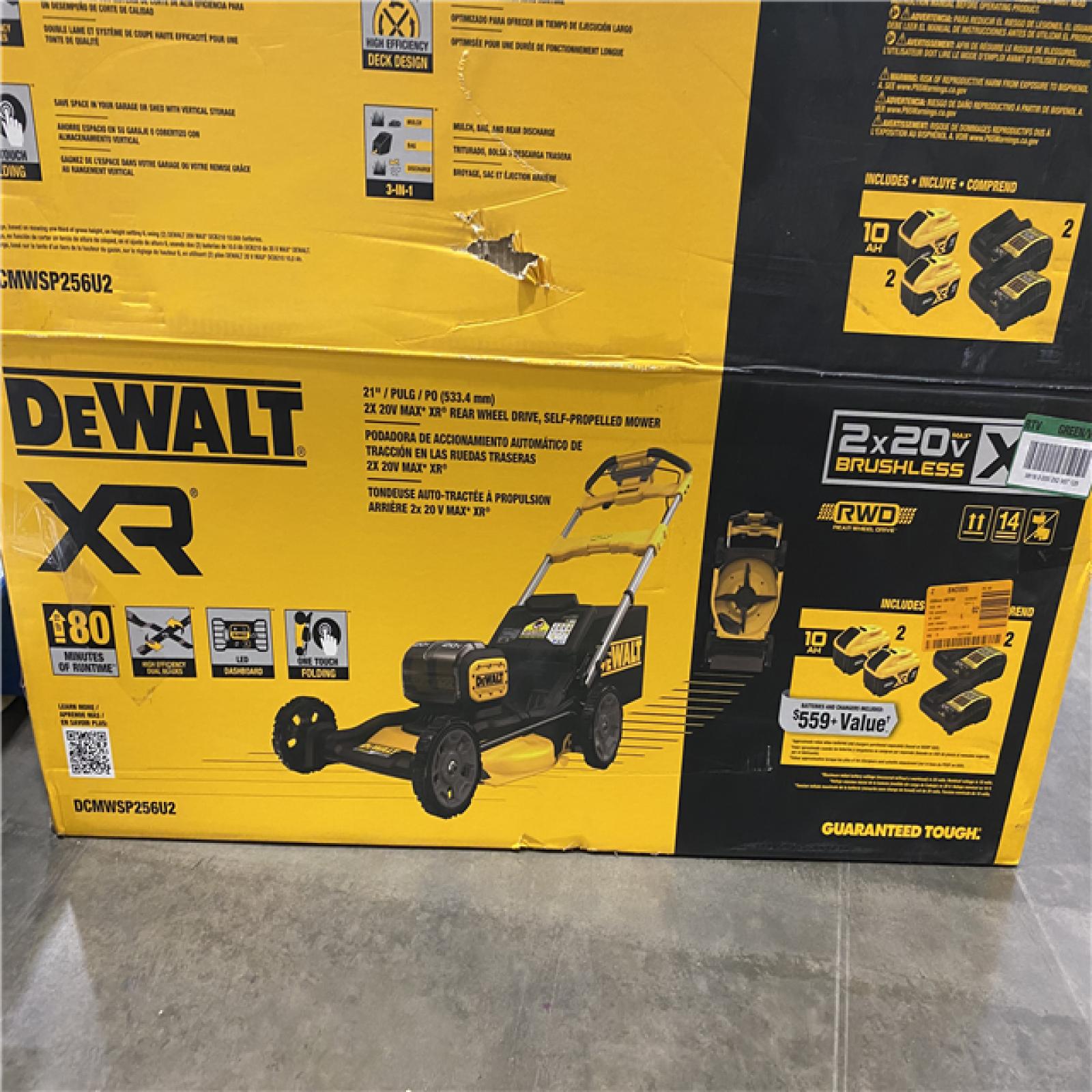 As-Is- 2x20V MAX 21 in. Cordless Battery Powered Self Propelled Lawn Mower Kit with (2) 10 Ah Batteries and Chargers