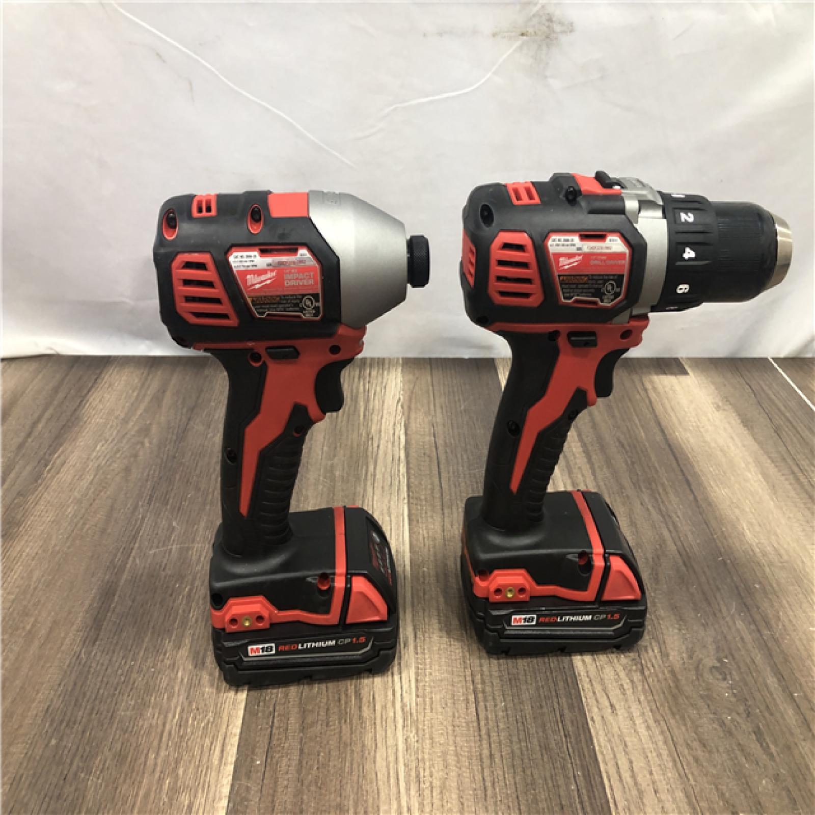 AS-IS Milwaukee 18V Lithium-Ion Cordless Drill Driver/Impact Driver Combo Kit
