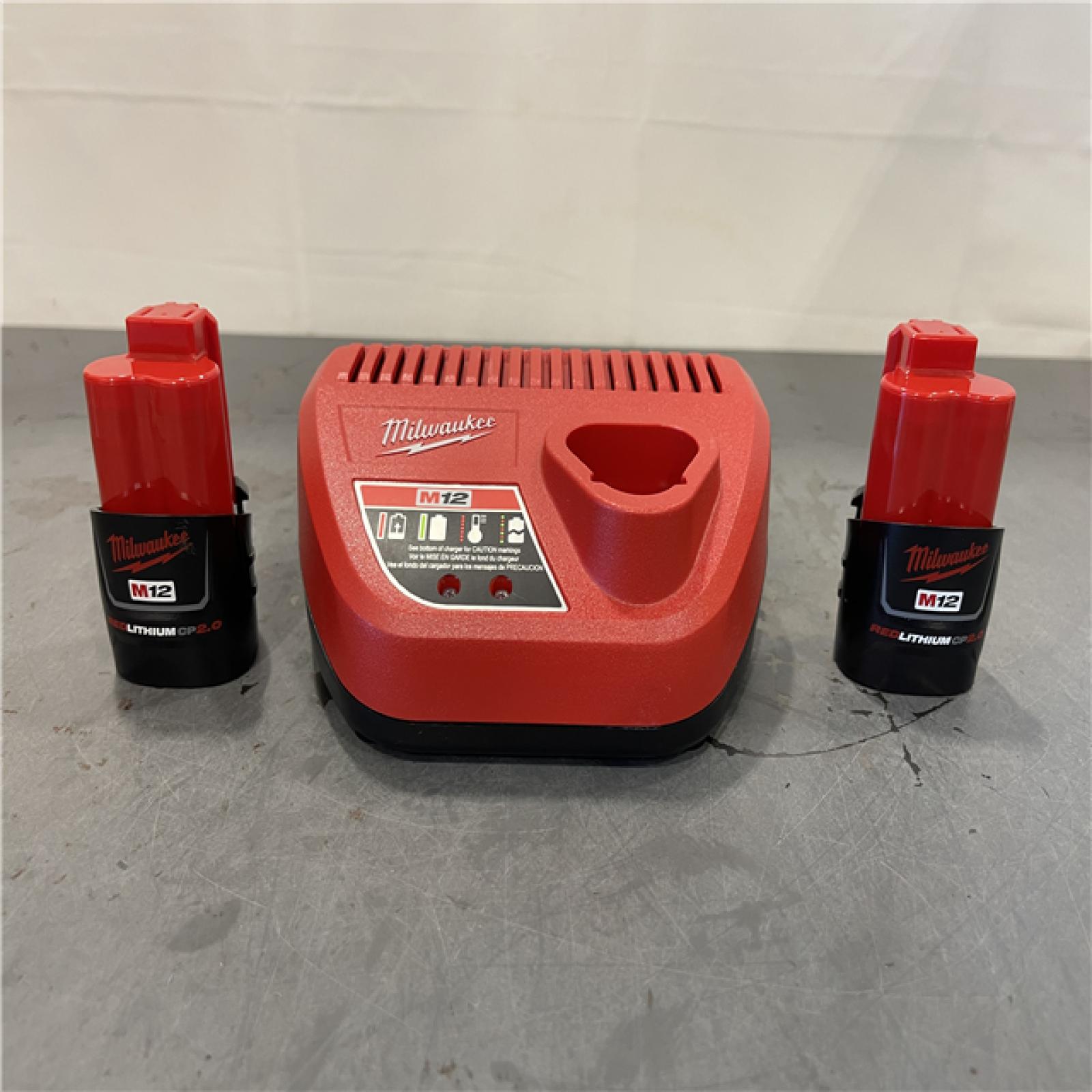 AS-IS - Milwaukee M12 12V Lithium-Ion Compact 2.0 Ah Battery Pack Starter Kit