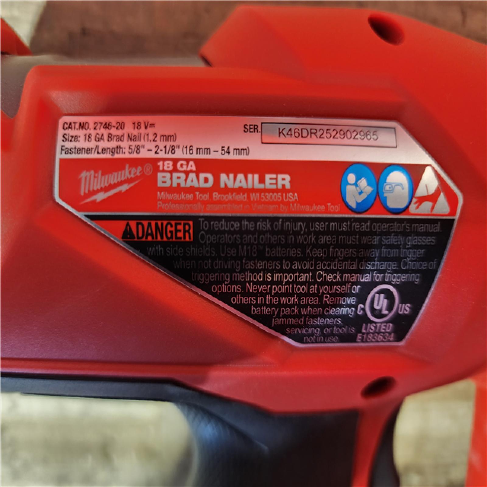 HOUSTON LOCATION - AS-IS Milwaukee FUEL 18-Volt Lithium-Ion Brushless Cordless Gen II 18-Gauge Brad Nailer (Tool-Only)