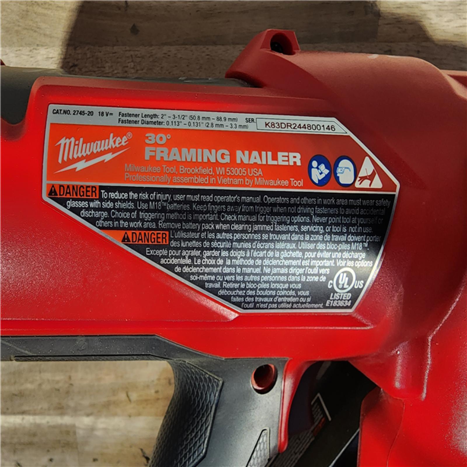 HOUSTON LOCATION - AS-IS M18 FUEL 3-1/2 in. 18-Volt 30-Degree Lithium-Ion Brushless Cordless Framing Nailer (Tool-Only)