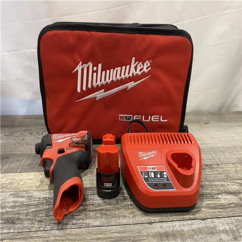 AS-IS Milwaukee  FUEL 12-Volt Lithium-Ion Brushless Cordless 1/4 in. Hex Impact Driver Compact Kit