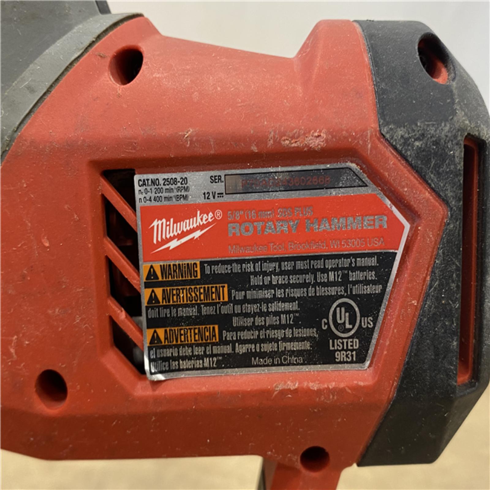 AS-IS Milwaukee  FUEL 12V Lithium-Ion Brushless Cordless 5/8 in. SDS-Plus Rotary Hammer Drill (Tool-Only)