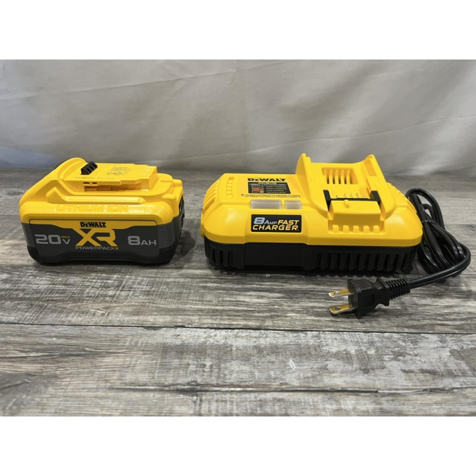 AS-IS DEWALT 20V MAX XR Power-Pack Lithium-Ion Starter Kit with 8. 0Ah Battery and Charger