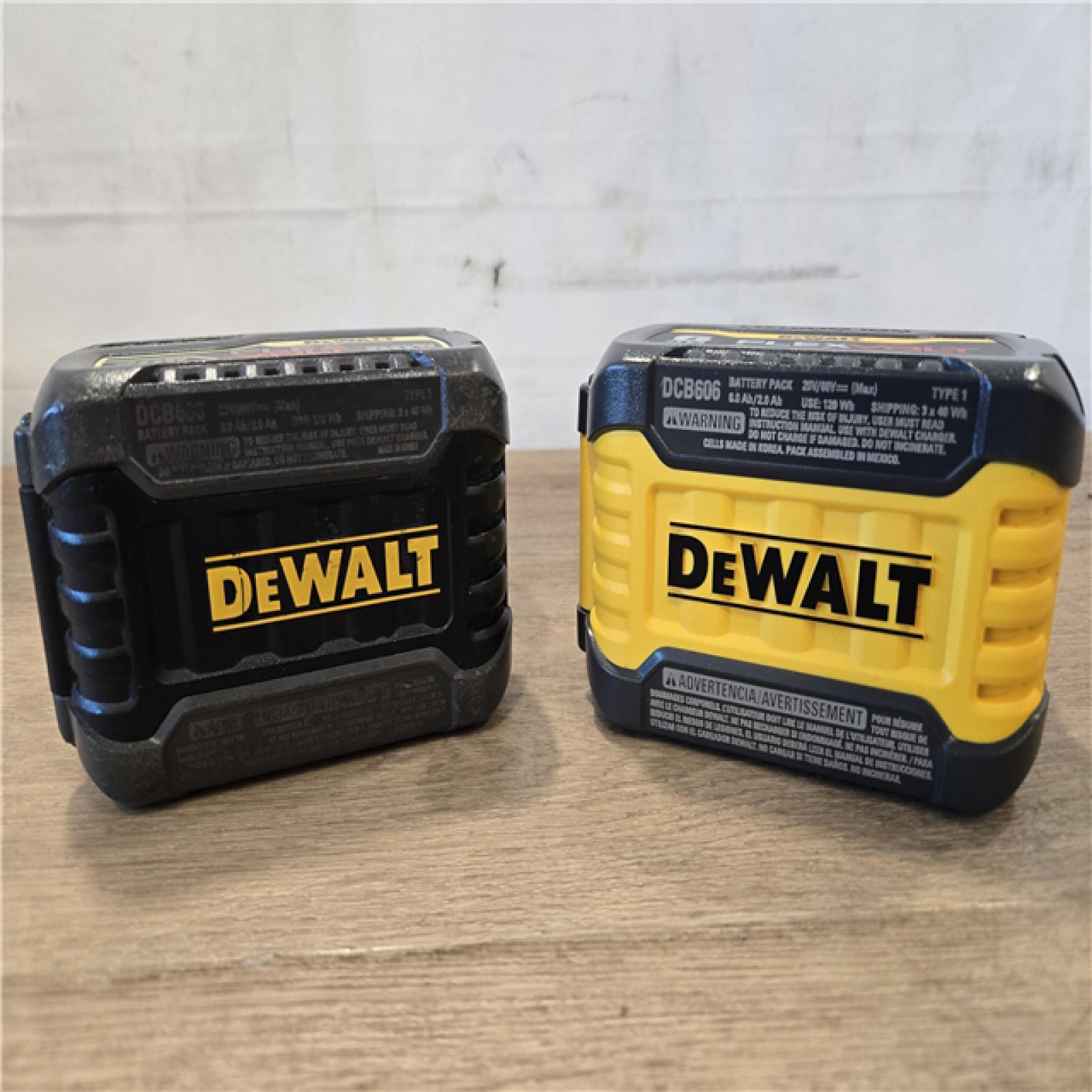 AS-IS DEWALT FLEXVOLT 20V/60V MAX Lithium-Ion 6.0Ah Battery Pack (2 Pack)
