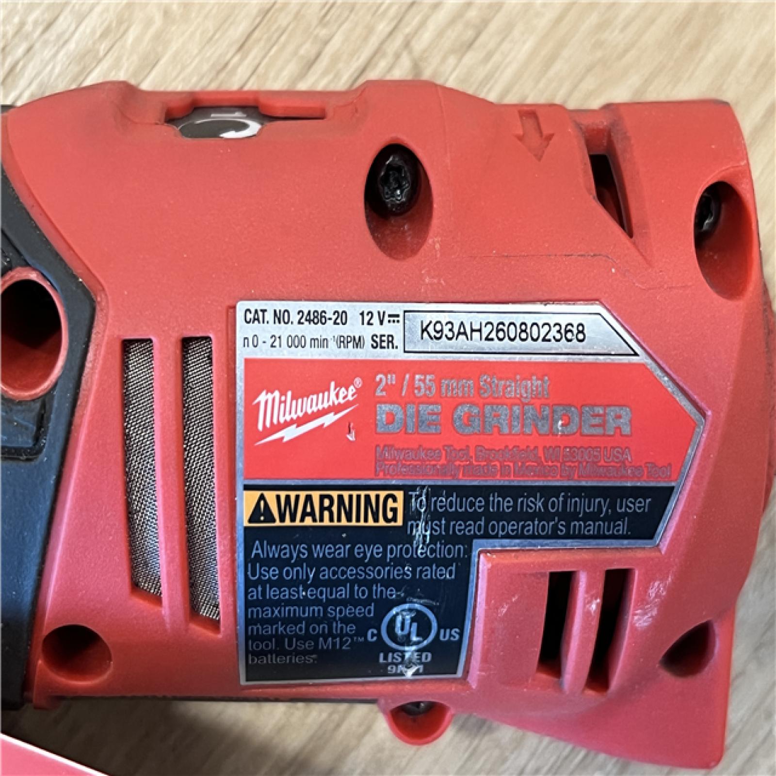 AS-IS Milwaukee FUEL 12V Lithium-Ion Brushless Cordless 1/4 in. Straight Die Grinder (Tool-Only)