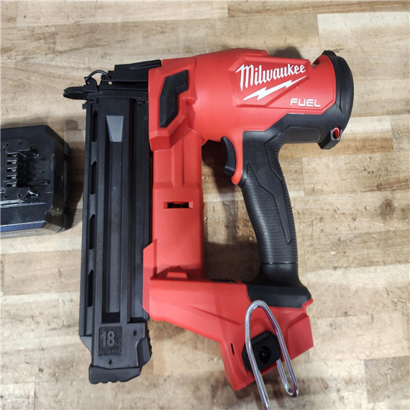 HOUSTON LOCATION - AS - IS Milwaukee FUEL 18-Volt Lithium-Ion Brushless Cordless Gen II 18-Gauge Brad Nailer W/ BATTERY & CHARGER