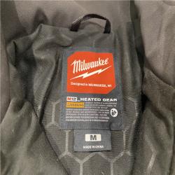 AS-IS Milwaukee Men's Medium 12-Volt Lithium-Ion Cordless Tough Shell Black Heated Jacket Kit