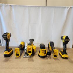 AS-IS- DEWALT 20V Lithium-Ion Cordless 6-Tool Combo Kit with 5.0 Ah and 2.0 Ah Batteries  Charger and Tough System 2.0 Rolling Toolbox