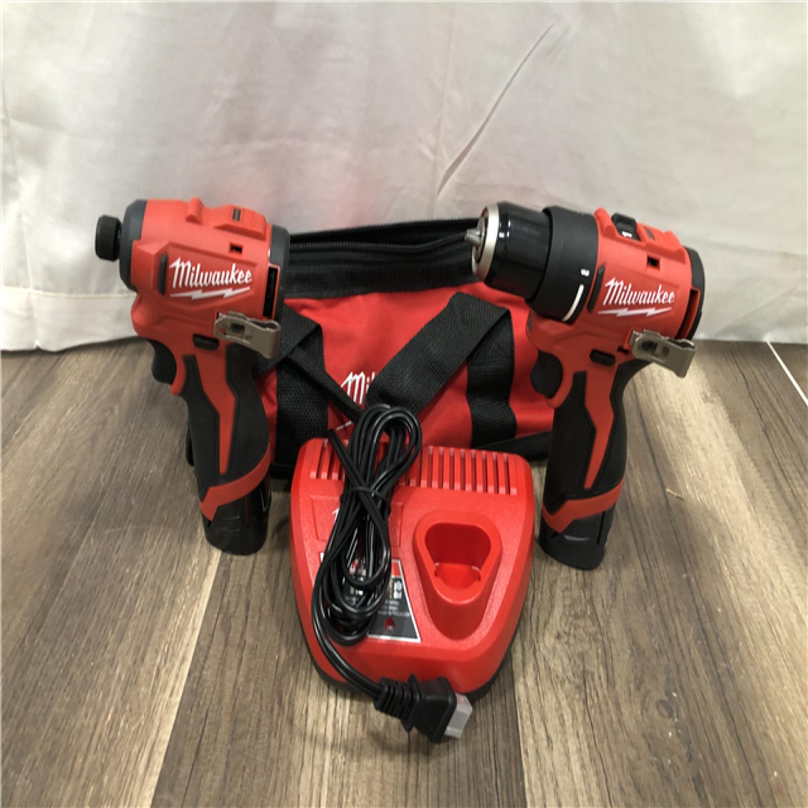 AS-IS Milwaukee 12-Volt Lithium-Ion Brushless Cordless Subcompact Drill and Impact Driver Combo Kit