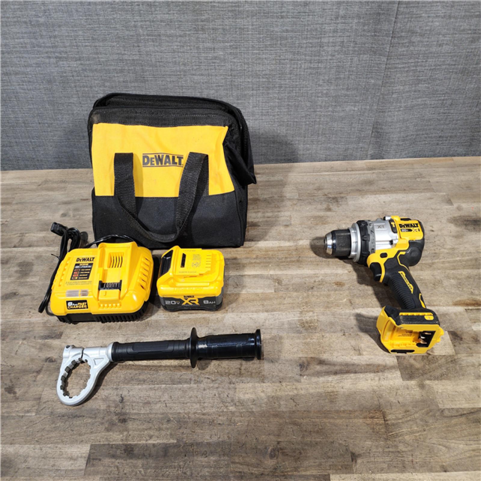 HOUSTON LOCATION - AS-IS DEWALT 20V XR Lithium-Ion Cordless Hammer Drill Kit with 8.0 Ah Battery  Charger and Kit Bag
