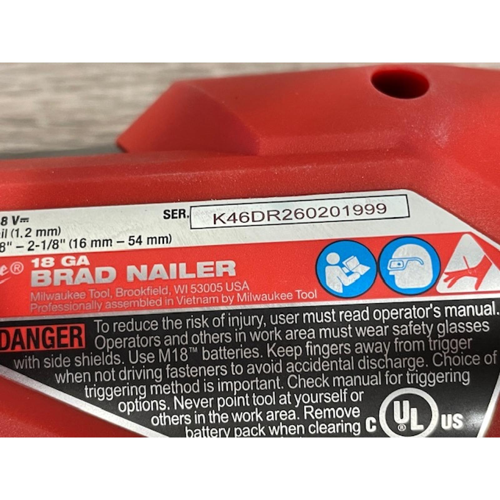 AS-IS Milwaukee FUEL 18-Volt Lithium-Ion Brushless Cordless Gen II 18-Gauge Brad Nailer (Tool-Only)