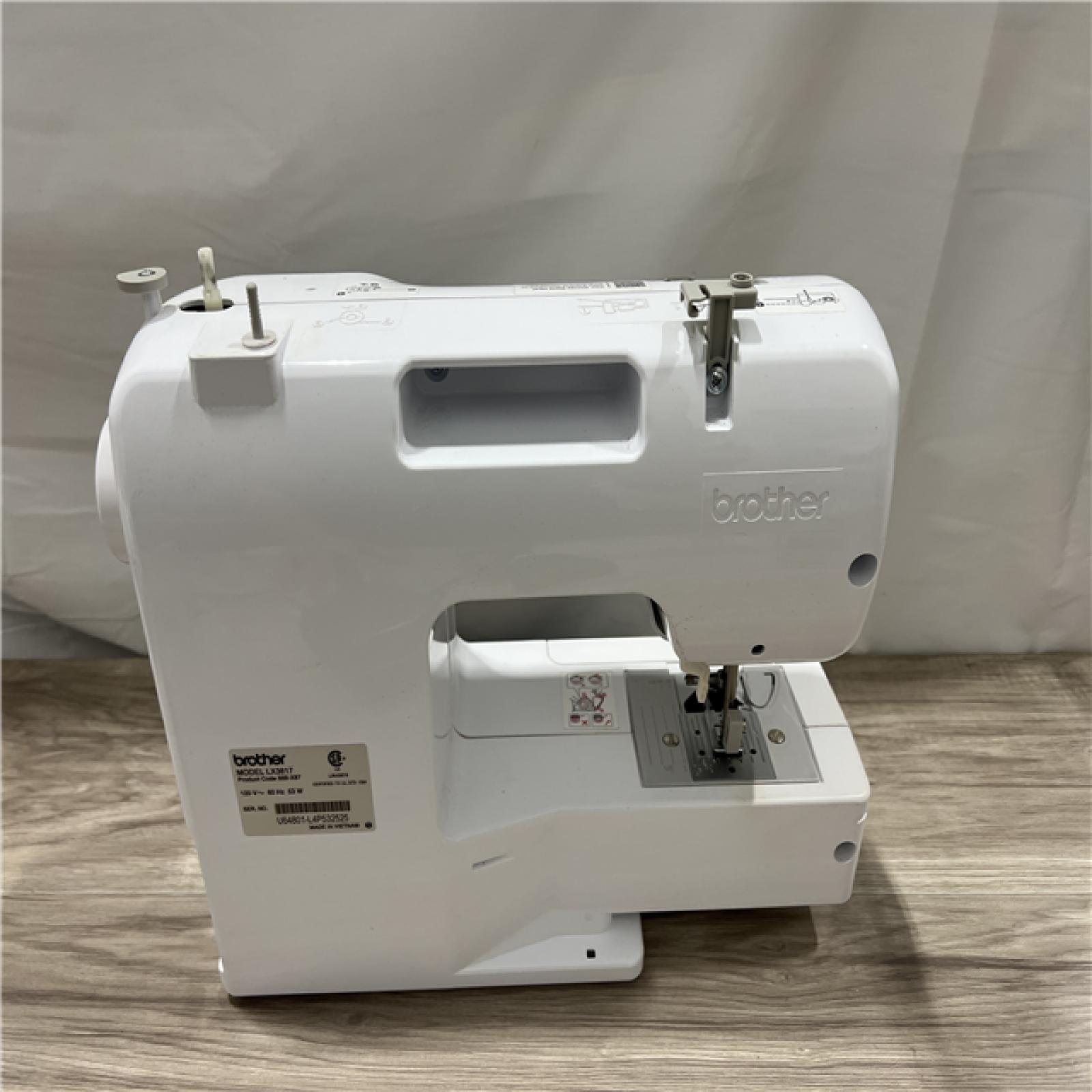 AS-IS Brother LX3817 Reliable Beginner Full-Size Sewing Machine with 17 Built-In Stitches - White