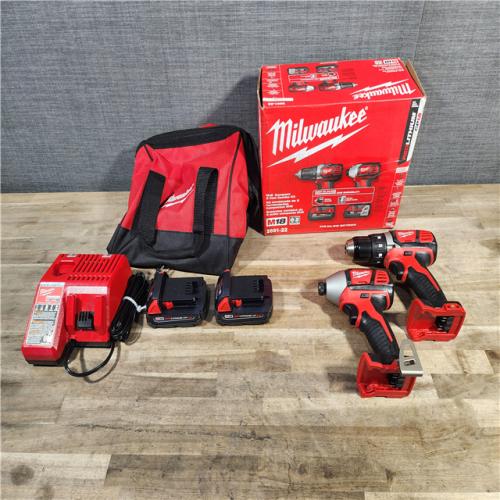 HOUSTON LOCATION - AS-IS Milwaukee 18V Cordless Brushed 2-Tool Drill/Driver and Impact Driver Kit