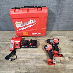HOUSTON LOCATION - AS-IS (APPEARS LIKE NEW) MILWAUKEE FUEL 18V Lithium-Ion Brushless Cordless Hammer Drill and Impact Driver Combo Kit
