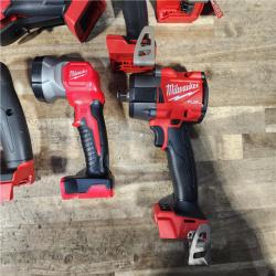 HOUSTON LOCATION - AS-IS (APPEARS LIKE NEW) Milwaukee M18 FUEL 18V Lithium-Ion Brushless Cordless Combo Kit with Two 5.0 Ah Batteries  1 Charger  2 Tool Bags (7-Tool)