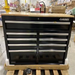DALLAS LOCATION  - Husky Tool Storage 46 in. W x 18 in. D 9-Drawer Mobile Workbench Cabinet in Gloss Black