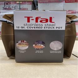 NEW! - T-fal 12qt Stock Pot with Lid  Stainless Steel Cookware