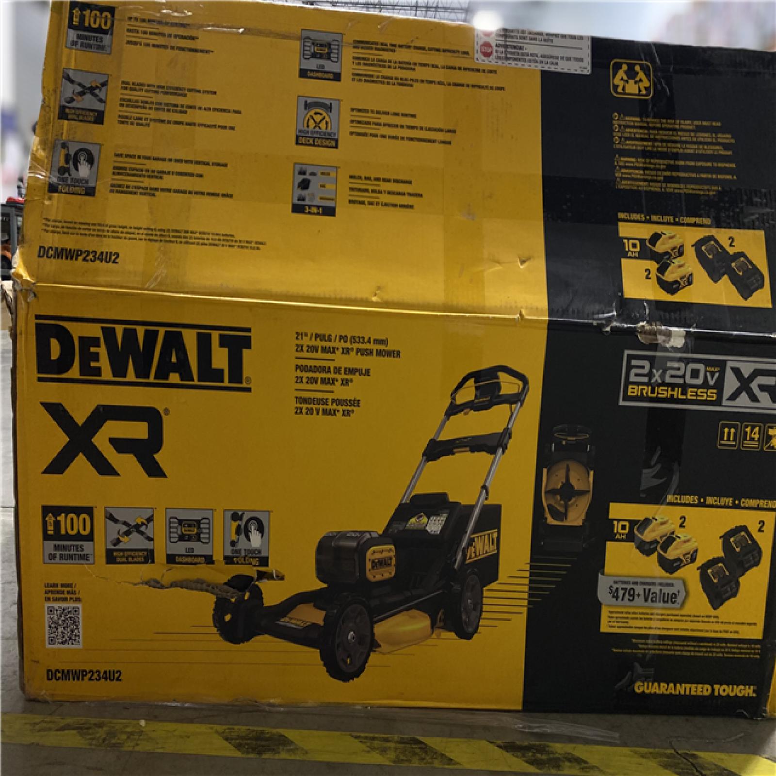 Dallas Location - As-Is DeWalt 2X20V MAX DCMWP234U2 21 in. 20 V Battery Lawn Mower Kit (Battery & Charger)