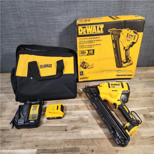 HOUSTON LOCATION - AS-IS DeWalt 20V MAX XR 15 Ga. Cordless 34 Deg Nailer Kit (Battery & Charger) 20 V