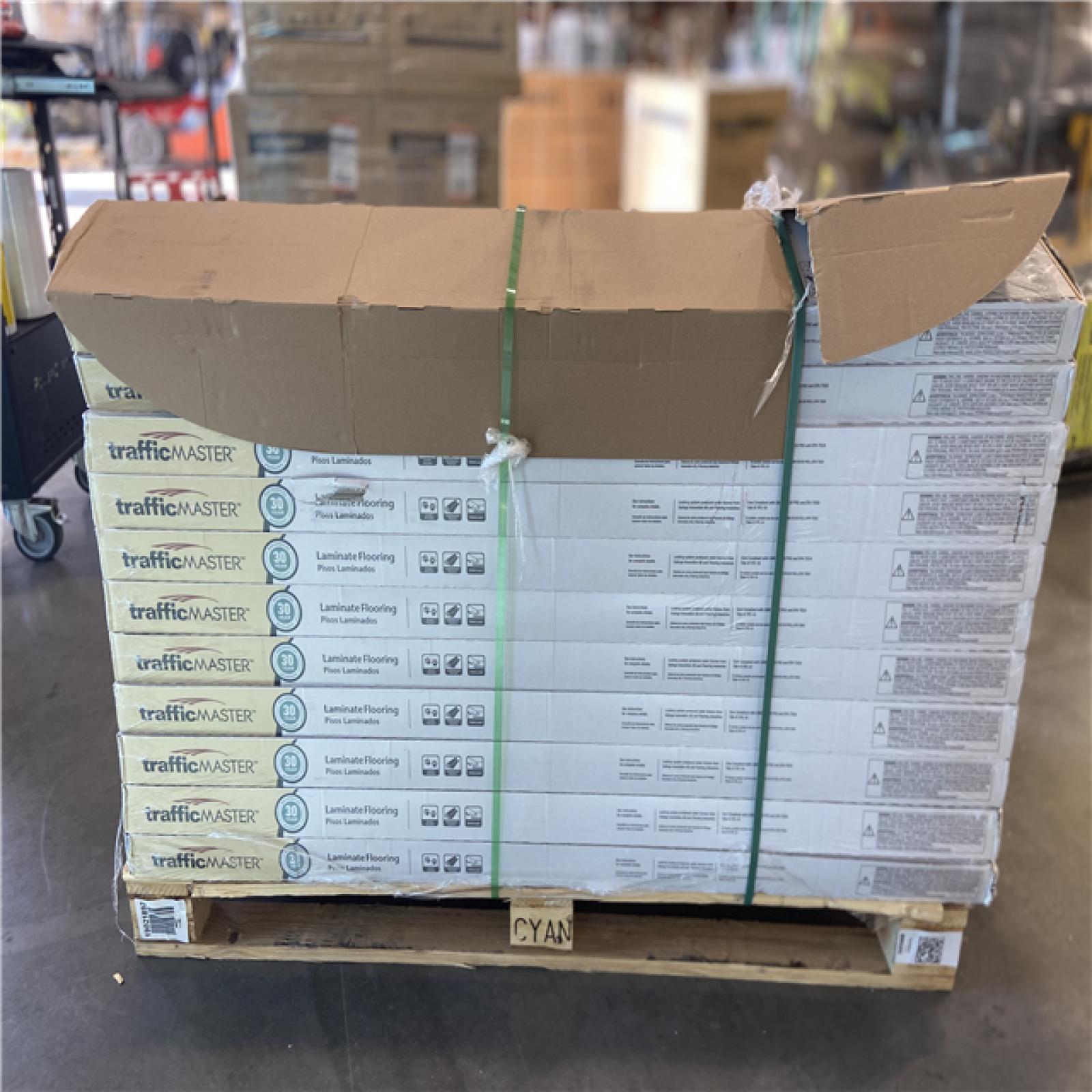 DALLAS LOCATION - TrafficMaster Lakeshore Pecan Stone 7 mm T x 7.6 in. W Laminate Wood Flooring (24.2 sqft/case) - 42 UNITS