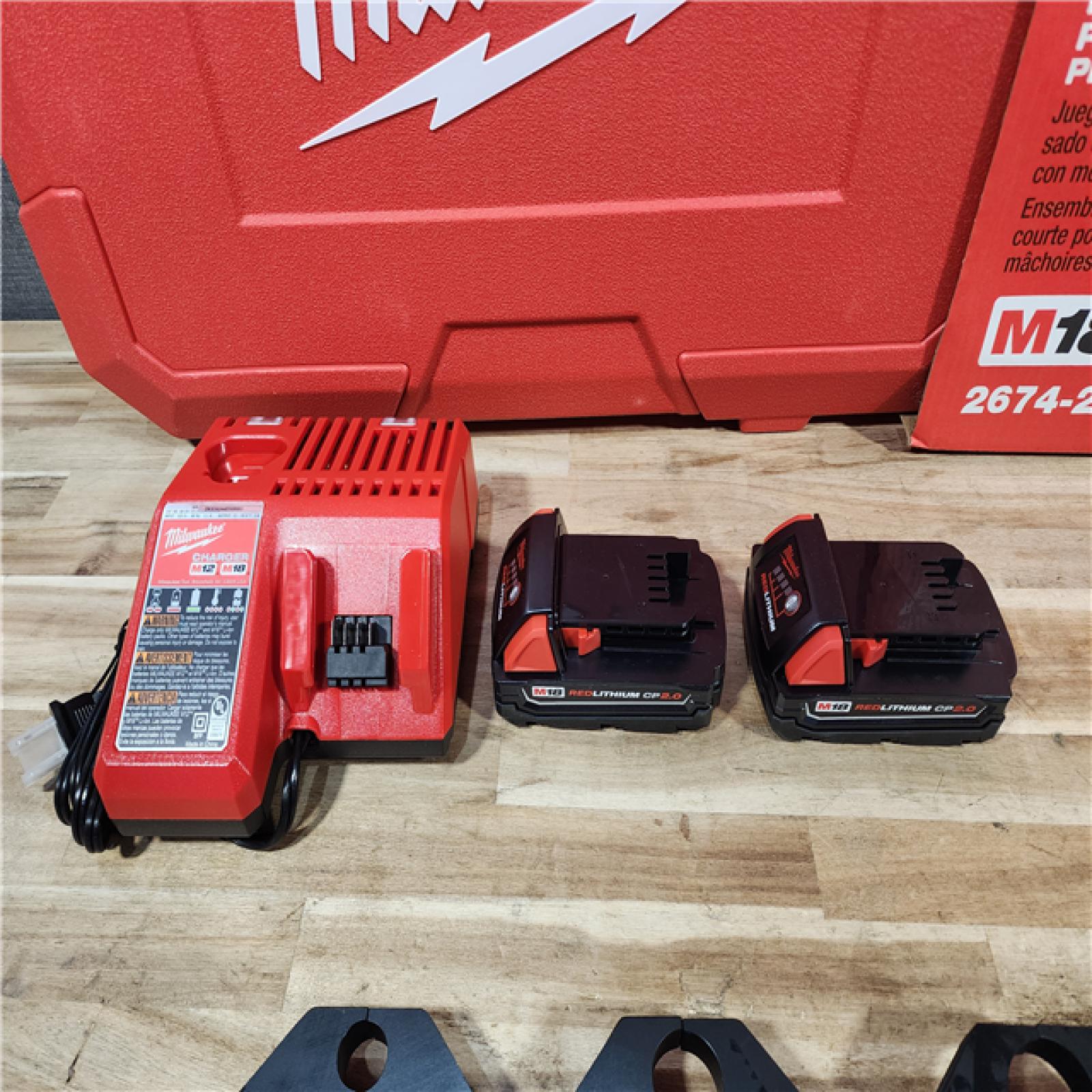 HOUSTON LOCATION - AS-IS Milwaukee 18V Lithium-Ion Cordless Short Throw Press Tool with 3 PEX Crimp Jaws Kit