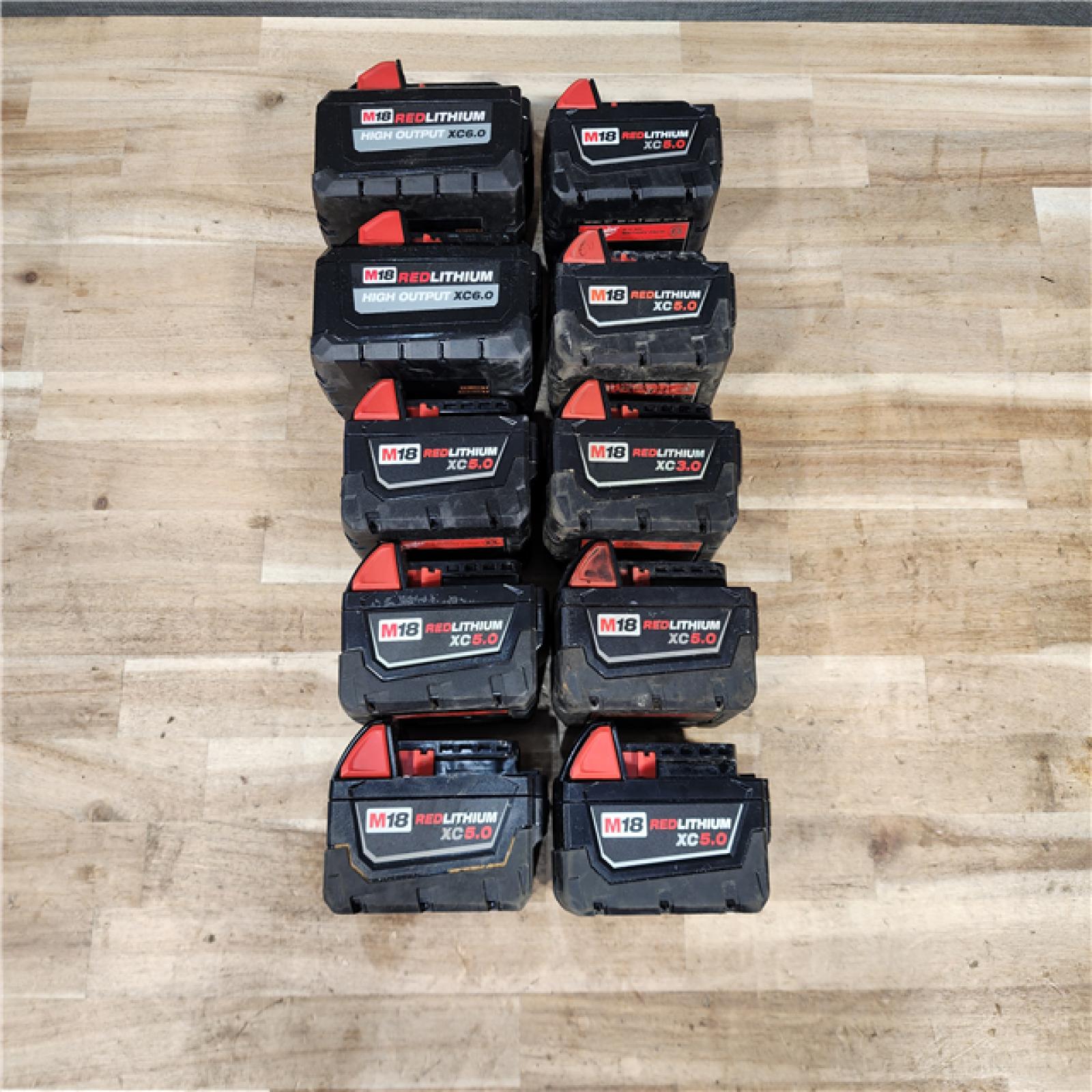 HOUSTON LOCATION - AS-IS MILWAUKEE BATTERY PACK QTY - 10