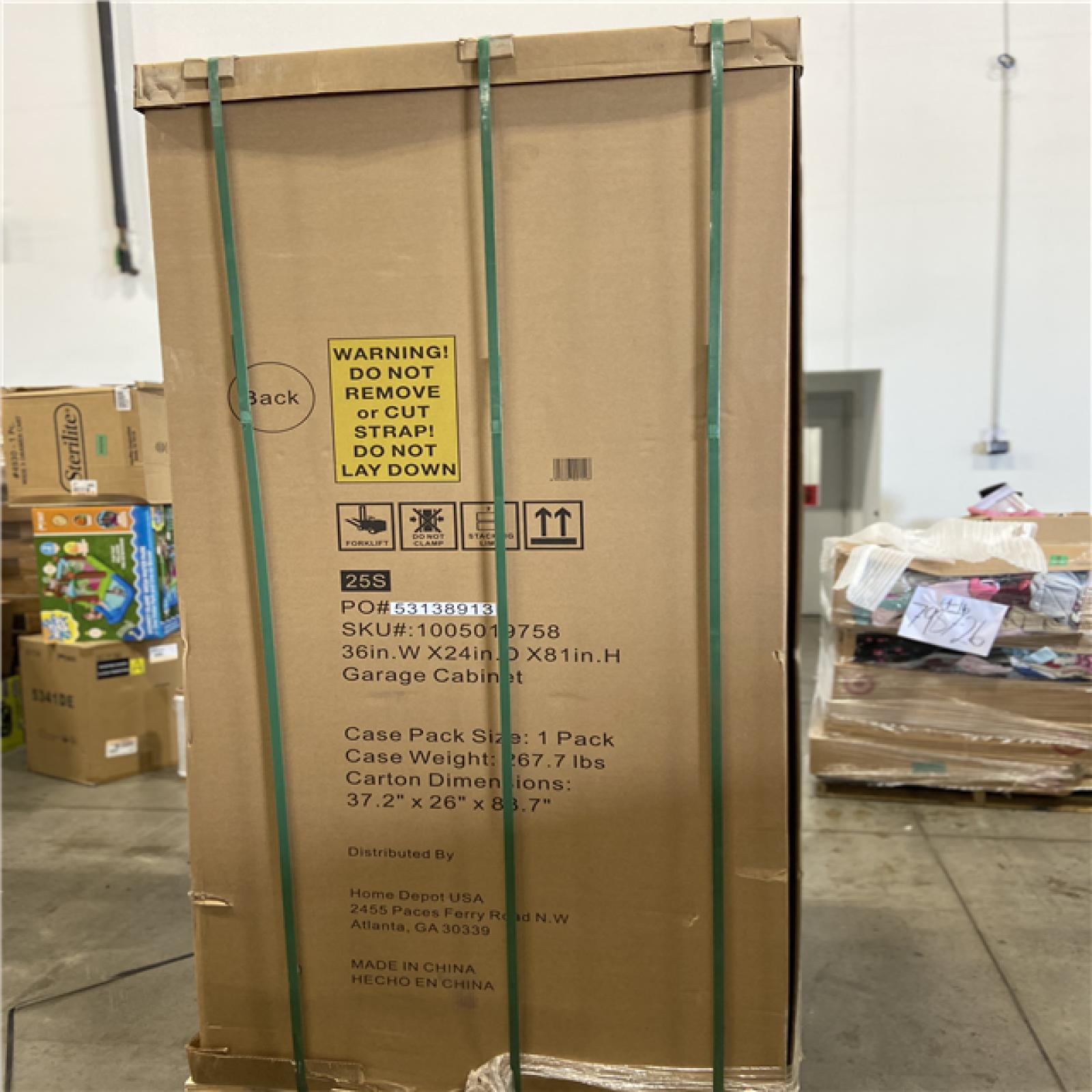 DALLAS LOCATION - Husky Heavy Duty Welded 20-Gauge Steel Freestanding Garage Cabinet in Black (36 in. W x 81 in. H x 24 in. D)