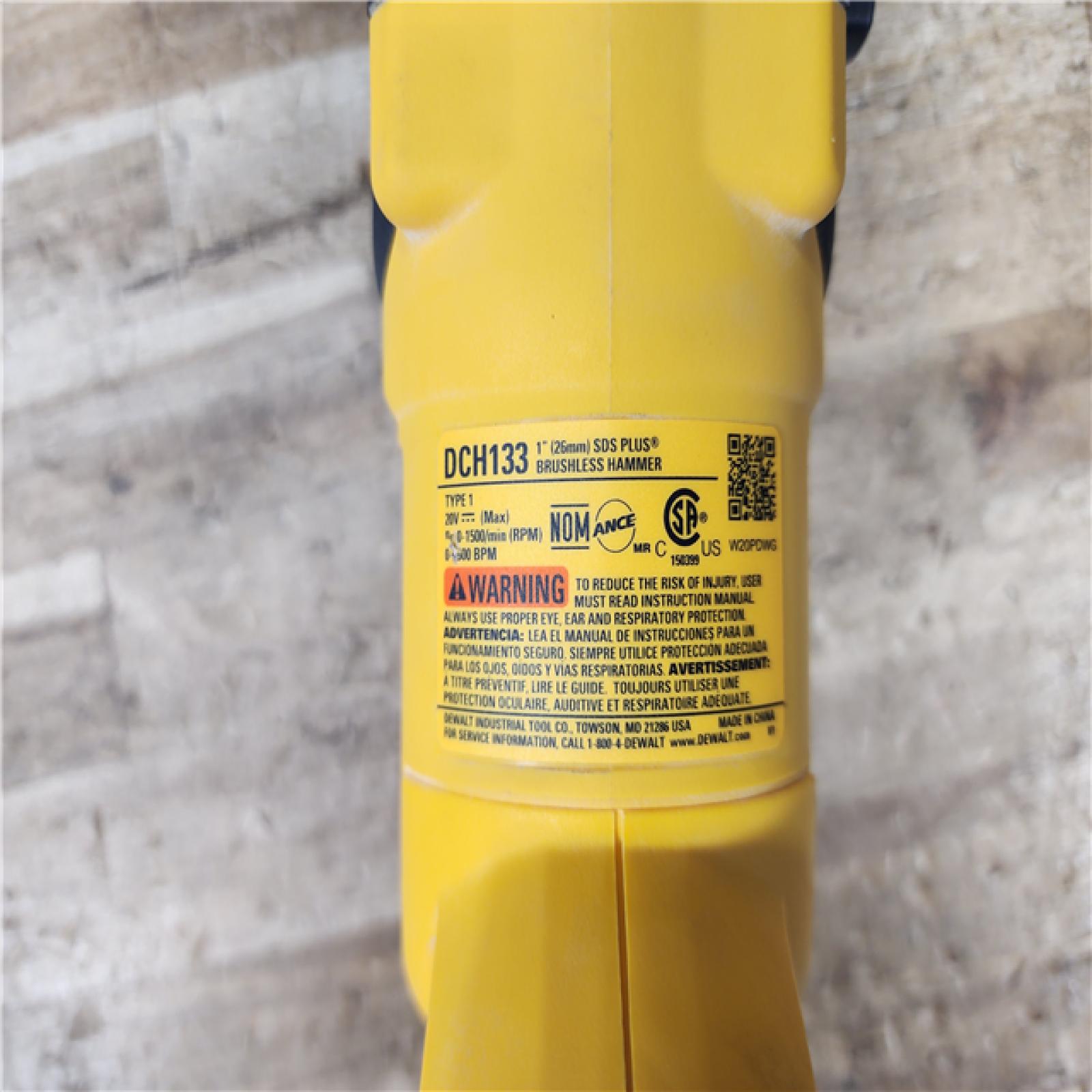 HOUSTON LOCATION - AS - IS DEWALT 20V MAX Cordless Brushless 1 in. SDS Plus D-Handle Concrete and Masonry Rotary Hammer (Tool Only)