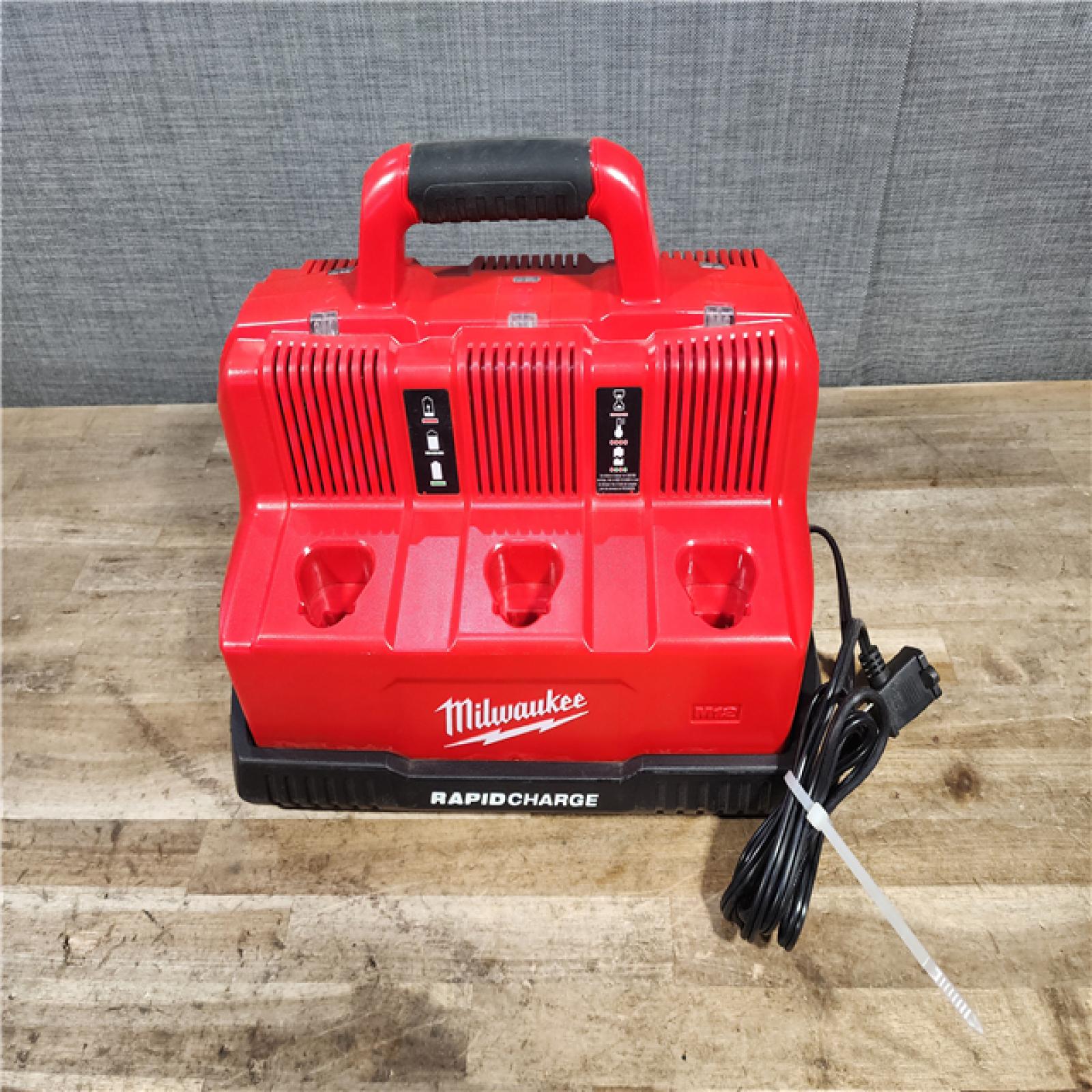 HOUSTON LOCATION - AS-IS Milwaukee 12-Volt/18-Volt Lithium-Ion Multi-Voltage 6-Port Sequential Rapid Battery Charger