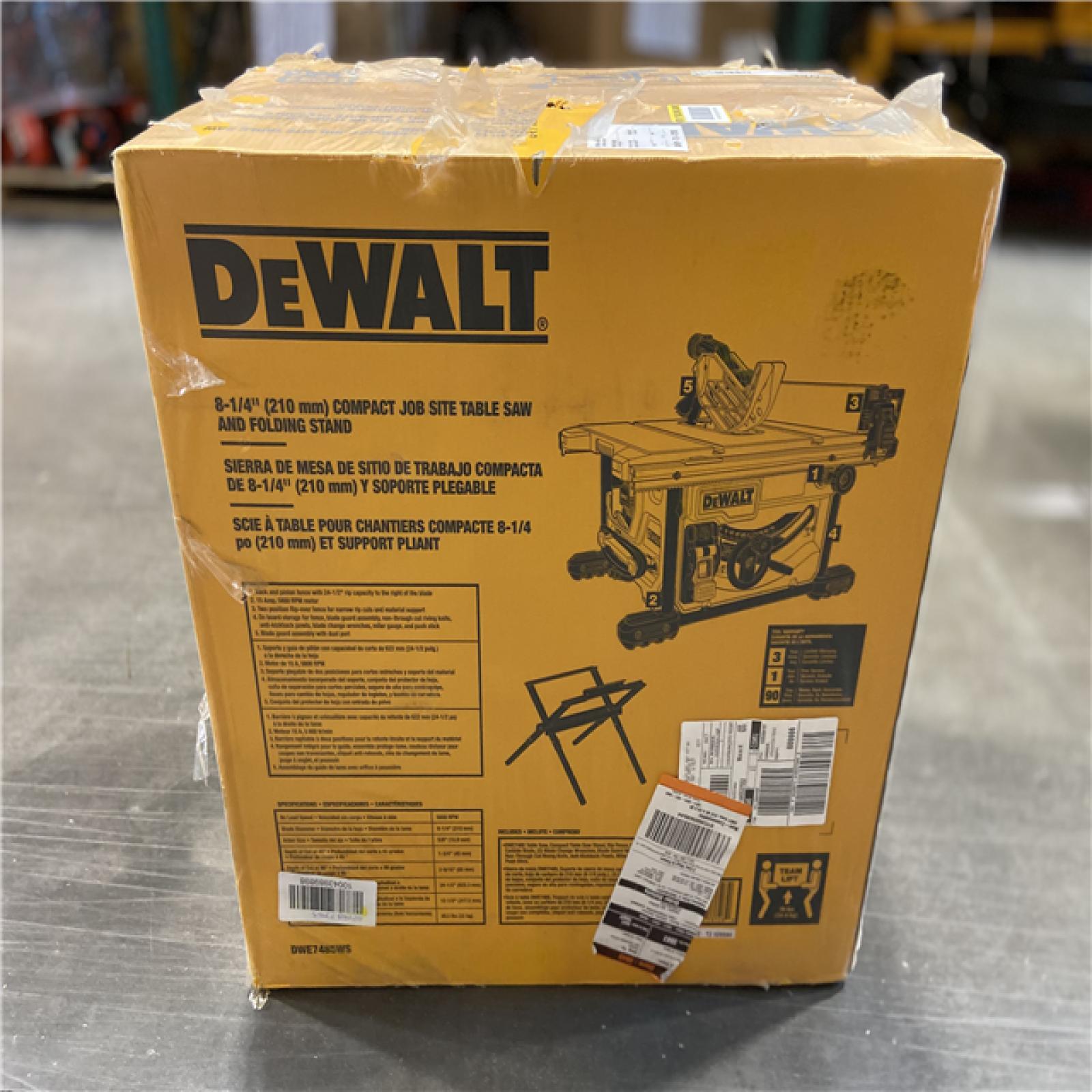 NEW! - DEWALT 15 Amp Corded 8-1/4 in. Compact Jobsite Tablesaw with Compact Table Saw Stand