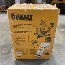NEW! - DEWALT 15 Amp Corded 8-1/4 in. Compact Jobsite Tablesaw with Compact Table Saw Stand