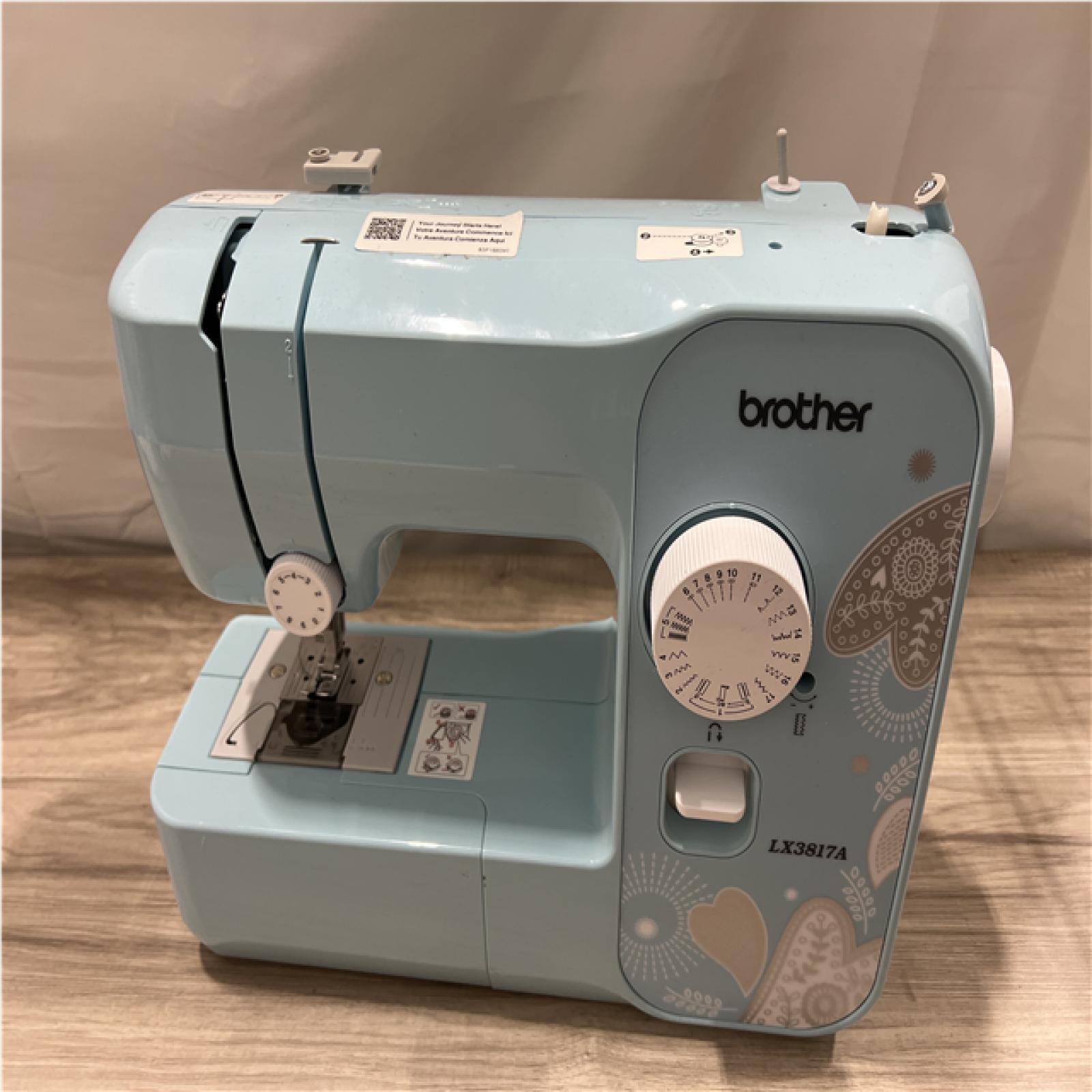 AS-IS Brother RLX3817A 17-Stitch Portable Embroidery Sewing Machine Plastic Metal Aqua