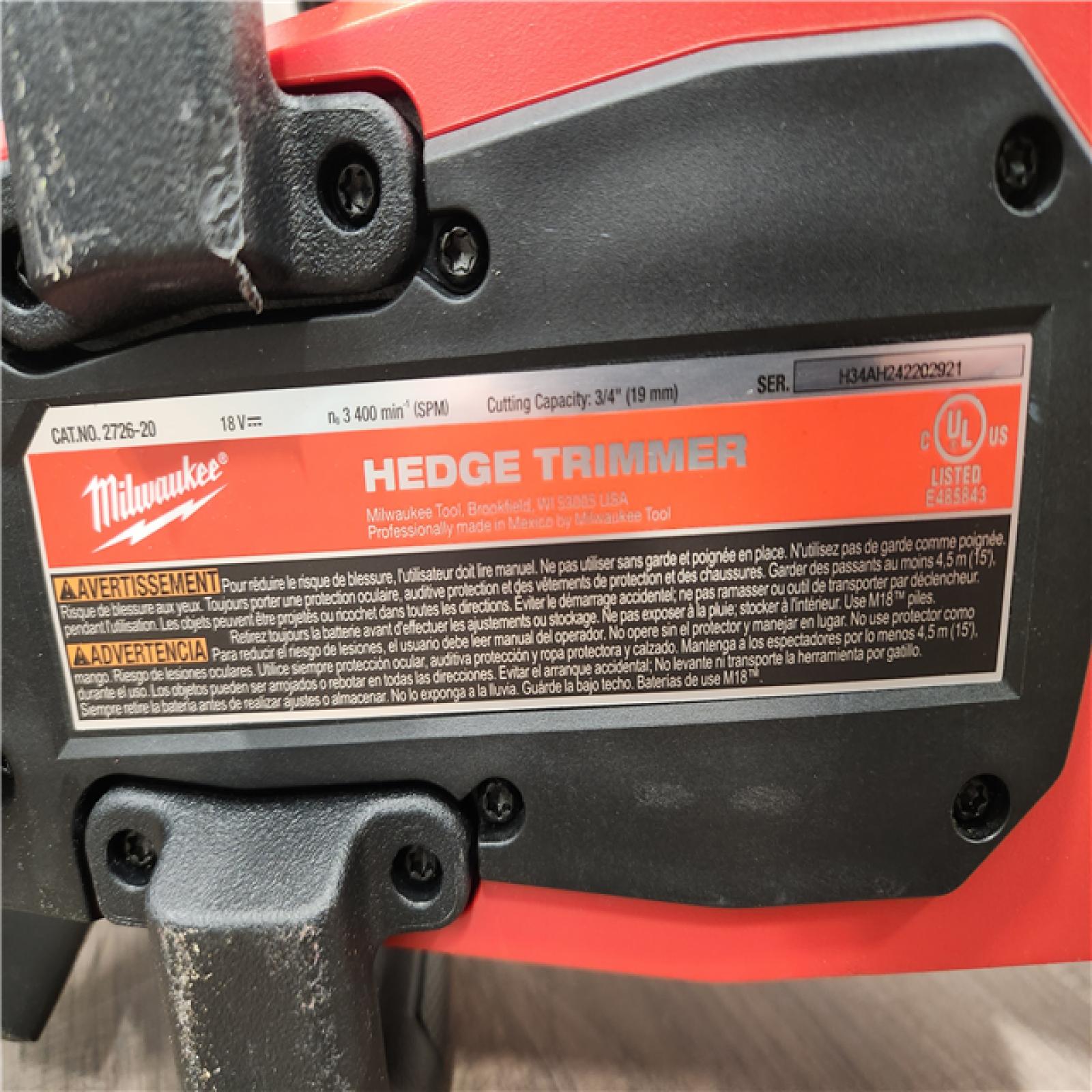 AS-IS- Milwaukee M18 FUEL 18V Brushless Cordless  24 In. Hedge Trimmer (Tool Only)