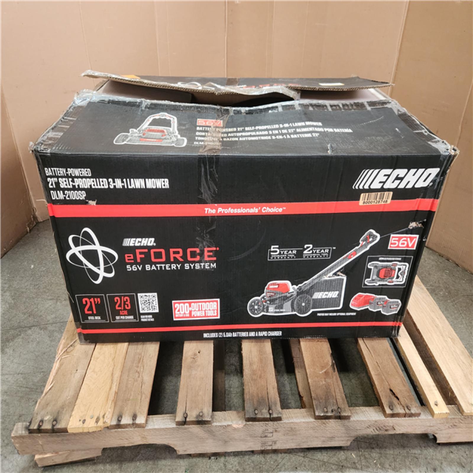 Phoenix LIKE NEW ECHO 56V 21 in. Cordless Battery 3-in-1 Walk Behind Self-Propelled Lawn Mower w/ (2) 5Ah Batteries and Rapid Charger