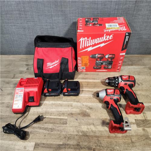 HOUSTON LOCATION - AS-IS Milwaukee M18 18V Lithium-Ion Cordless Drill Driver/Impact Driver Combo Kit