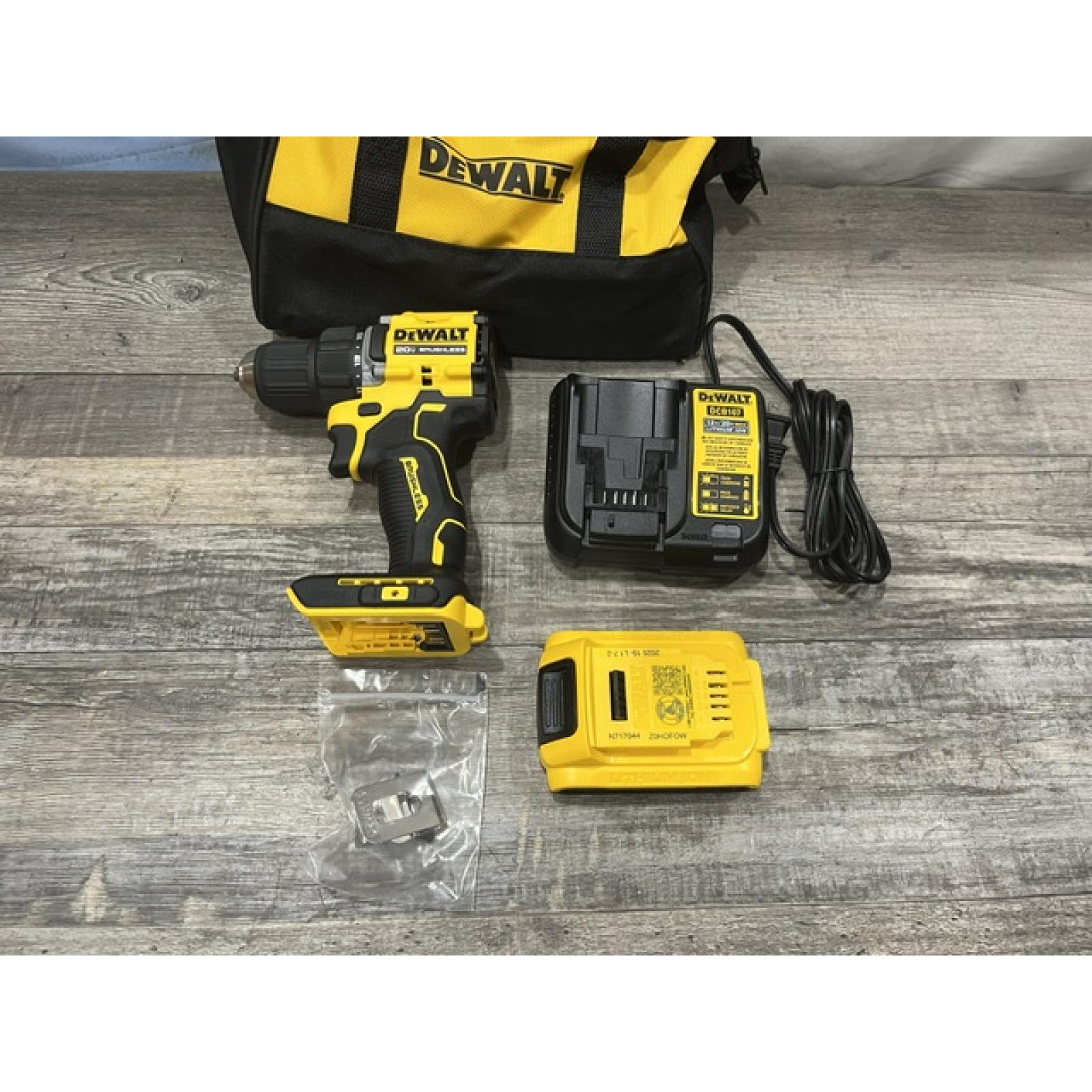 AS-IS DEWALT Atomic 20V Lithium-Ion Cordless Compact 1/2 in. Drill/Driver Kit