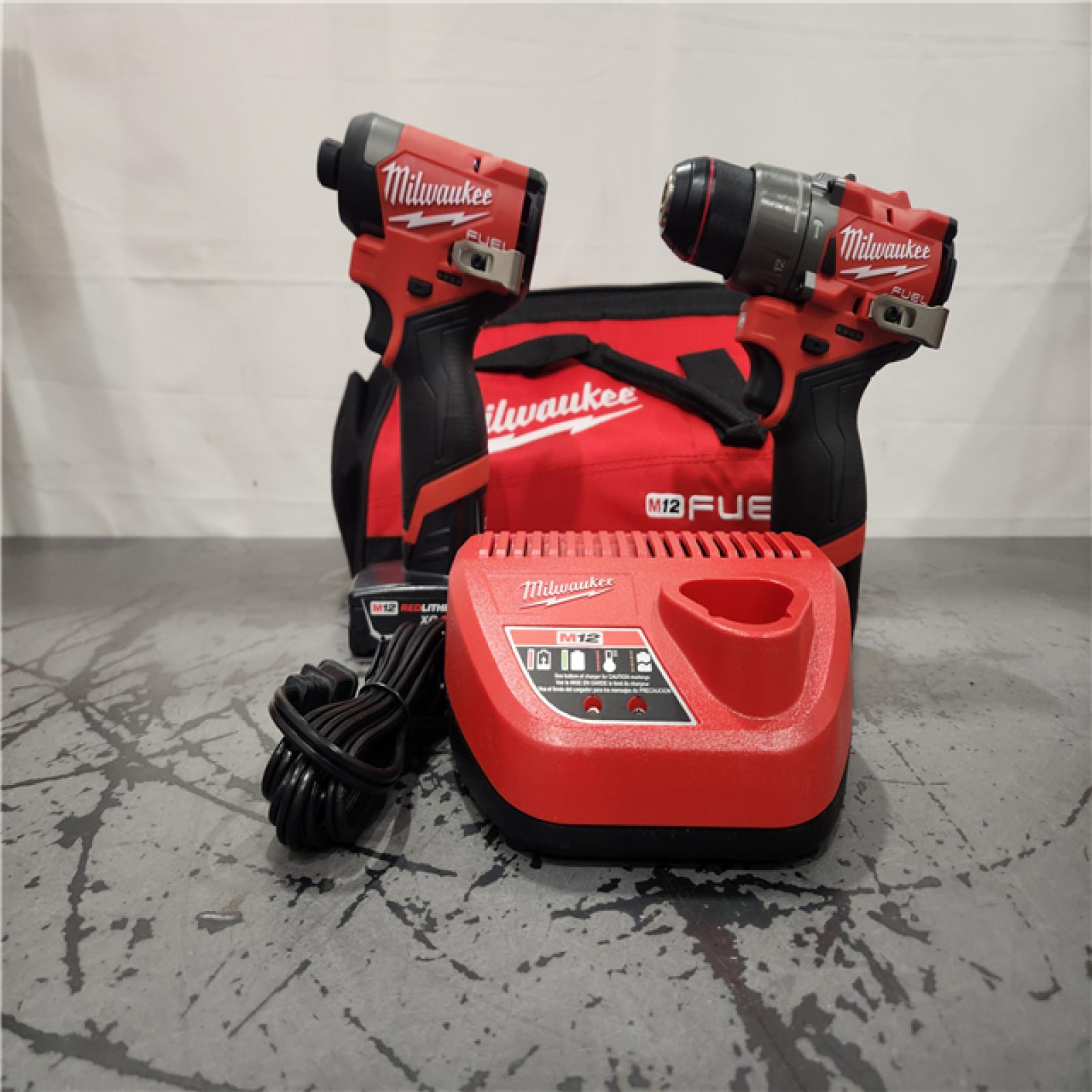 AS-IS- Milwaukee 3497-22 12V Brushless Hammer Drill and Impact Driver Combo Kit