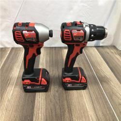 AS-IS Milwaukee 18V Lithium-Ion Cordless Drill Driver/Impact Driver Combo Kit