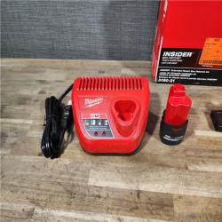 HOUSTON LOCATION - AS-IS M12 FUEL INSIDER 12V Lithium-Ion Brushless Cordless 1/4 in. - 3/8 in. Extended Reach Box Ratchet Kit W/ Battery  Charger